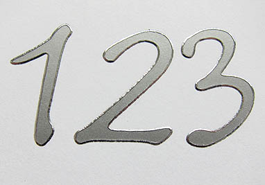 Sticker Zahlen 0-9 3cm silber